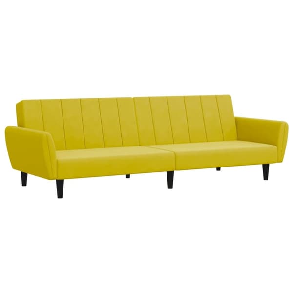 vidaXL 2-personers sovesofa med fodskammel velour gul
