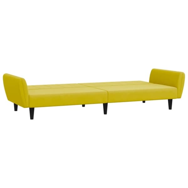 vidaXL 2-personers sovesofa med fodskammel velour gul