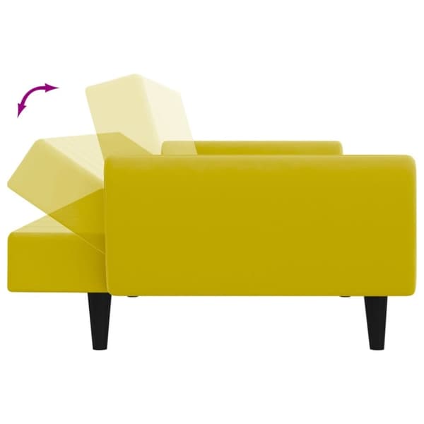 vidaXL 2-personers sovesofa med fodskammel velour gul