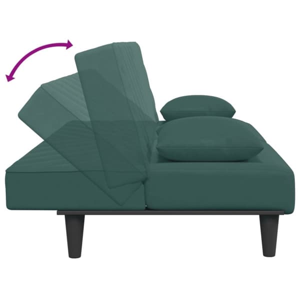 vidaXL sofasæt 2 dele med puder velour mørkegrøn