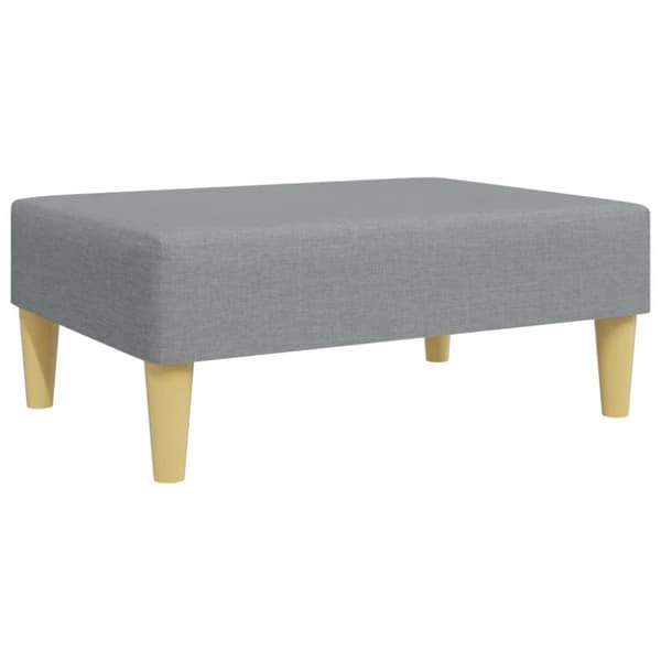 vidaXL Bäddsoffa 2-sits med kuddar och fotpall ljusgrå tyg