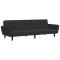 Miniatyrbillede 3 af 11: vidaXL 2-personers sovesofa med fodskammel velour sort
