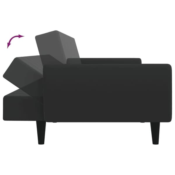 vidaXL 2-personers sovesofa med fodskammel velour sort