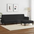 Miniatyrbillede 11 af 11: vidaXL 2-personers sovesofa med fodskammel velour sort