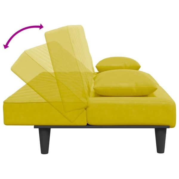 vidaXL sofasæt 2 dele med puder velour gul