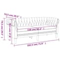 Miniatyrbillede 10 af 11: vidaXL 2-personers Chesterfield-sofa stof sort