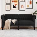 Miniatyrbillede 2 af 11: vidaXL 2-personers Chesterfield-sofa stof sort