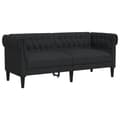 Miniatyrbillede 1 af 11: vidaXL 2-personers Chesterfield-sofa stof sort