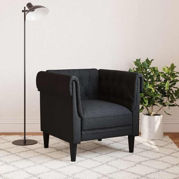 vidaXL Chesterfield-sofastol stof sort