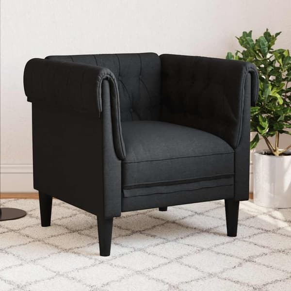 vidaXL Chesterfield-sofastol stof sort