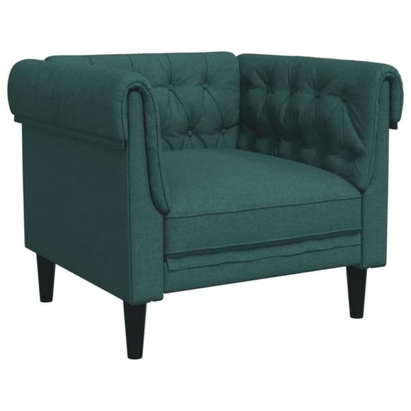 vidaXL Chesterfield-sofastol stof mørkegrøn