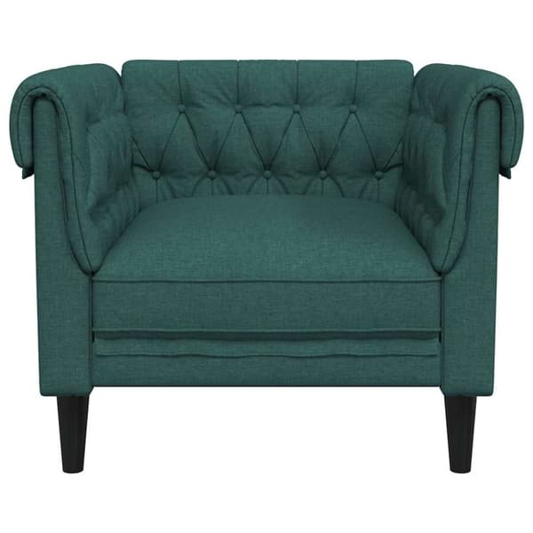vidaXL Chesterfield-sofastol stof mørkegrøn