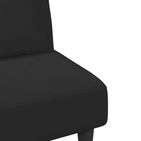 vidaXL Soffgrupp med kuddar 2 delar svart sammet