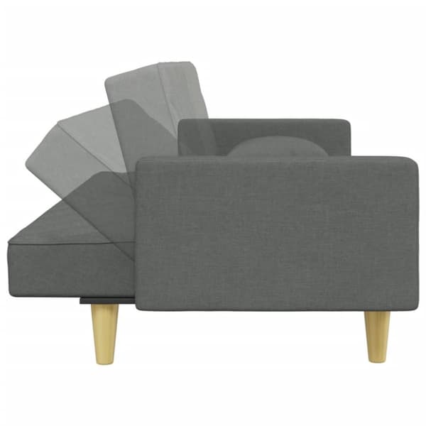 vidaXL 2-personers sovesofa med puder og fodskammel stof mørkegrå