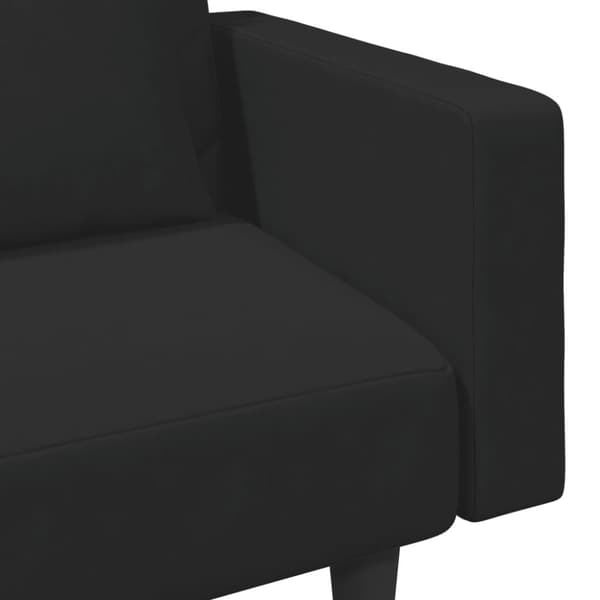vidaXL Soffgrupp med kuddar 2 delar svart sammet