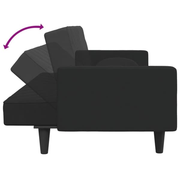 vidaXL sofasæt 2 dele med puder velour sort