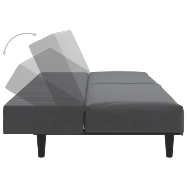 vidaXL Bäddsoffa 2-sits mörkgrå sammet