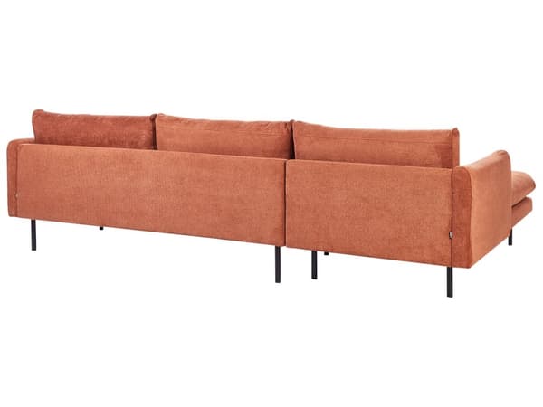 Hjørnesofa Gyllenbrun Stoff med Svarte ben Moderne Retro stil