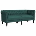 Miniatyrbillede 1 af 11: vidaXL 2-personers Chesterfield-sofa stof mørkegrøn
