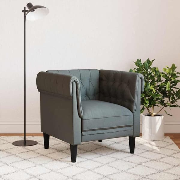 vidaXL Chesterfield-sofastol stof mørkegrå