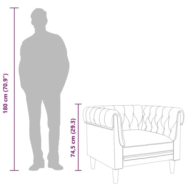 vidaXL Chesterfield-sofastol stof mørkegrå