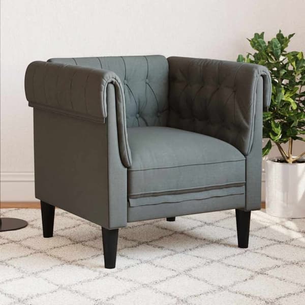 vidaXL Chesterfield-sofastol stof mørkegrå
