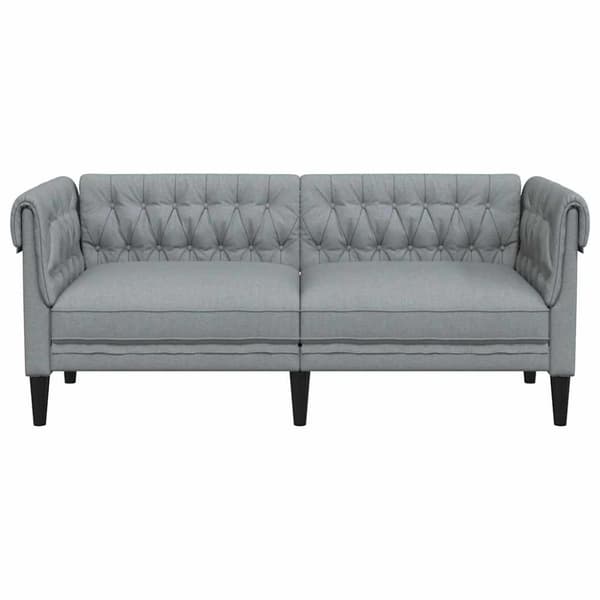 vidaXL 2-personers Chesterfield-sofa stof lysegrå