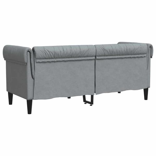 vidaXL 2-personers Chesterfield-sofa stof lysegrå