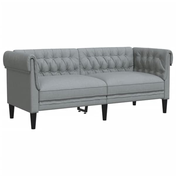 vidaXL 2-personers Chesterfield-sofa stof lysegrå