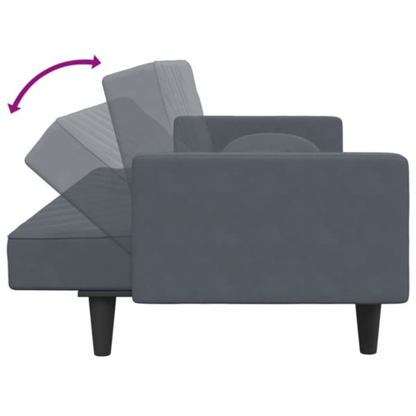 vidaXL sofasæt 2 dele med puder velour mørkegrå