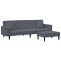 Miniatyrbillede 1 af 11: vidaXL sofasæt 2 dele med puder velour mørkegrå