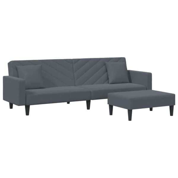 vidaXL sofasæt 2 dele med puder velour mørkegrå