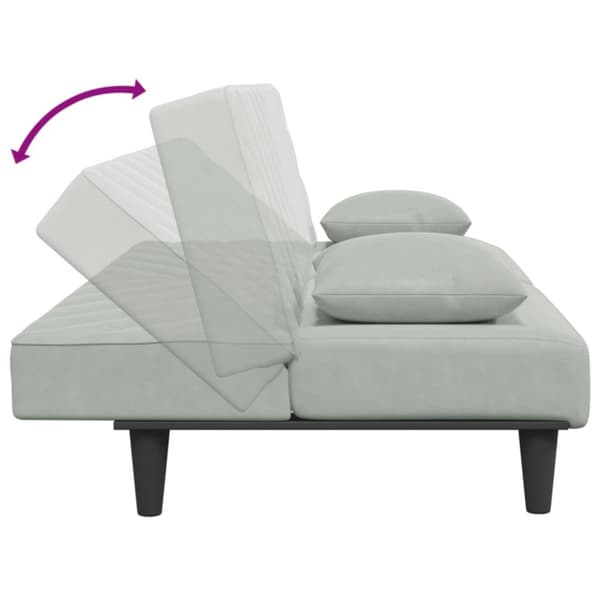 vidaXL sofasæt 2 dele med puder velour lysegrå