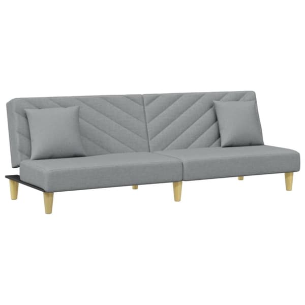 vidaXL 2-personers sovesofa med puder og fodskammel stof lysegrå