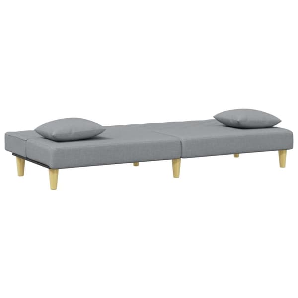 vidaXL 2-personers sovesofa med puder og fodskammel stof lysegrå
