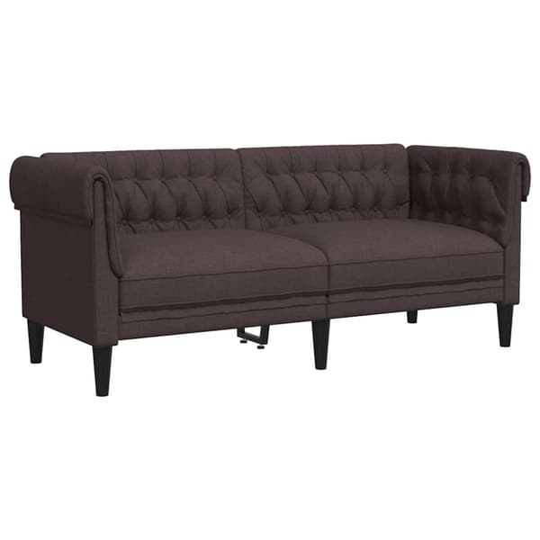 vidaXL 2-personers Chesterfield-sofa stof mørkebrun