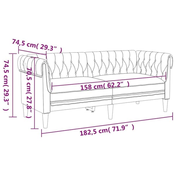 vidaXL 2-personers Chesterfield-sofa stof mørkebrun