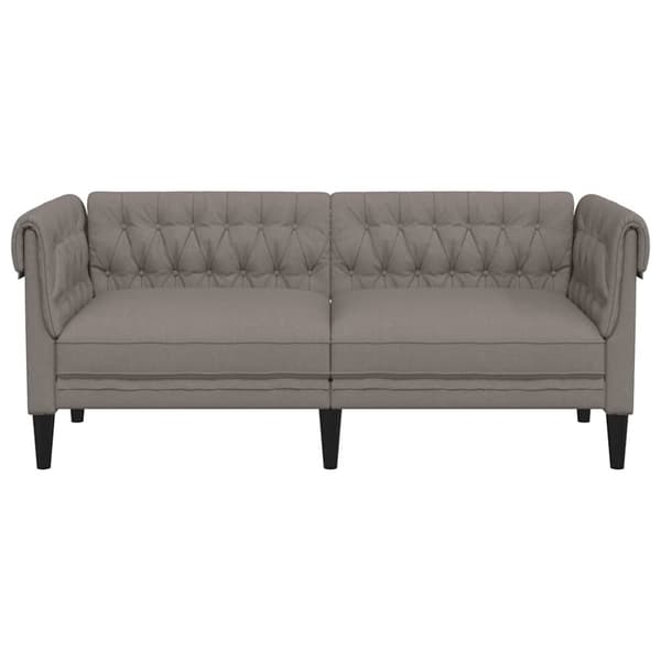 vidaXL 2-personers Chesterfield-sofa stof gråbrun