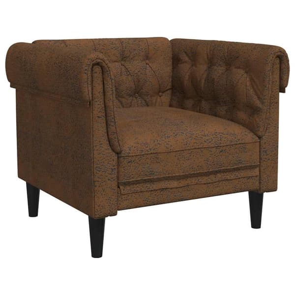 vidaXL Chesterfield-sofastol stof brun
