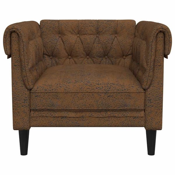 vidaXL Chesterfield-sofastol stof brun