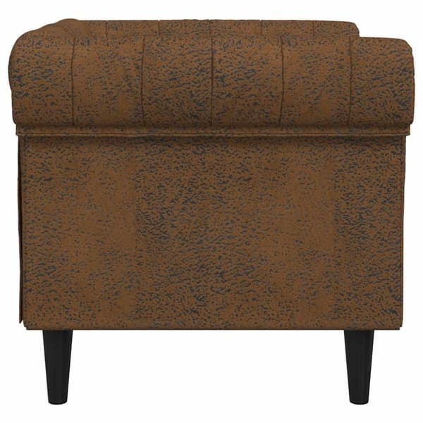 vidaXL Chesterfield-sofastol stof brun