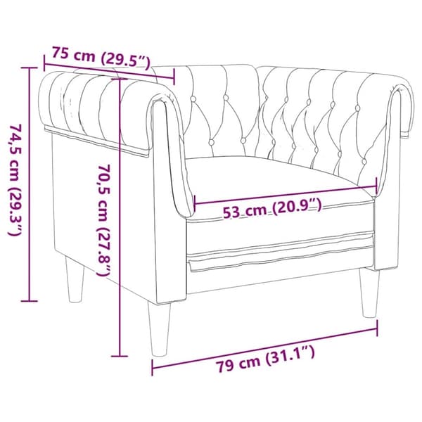 vidaXL Chesterfield-sofastol stof brun