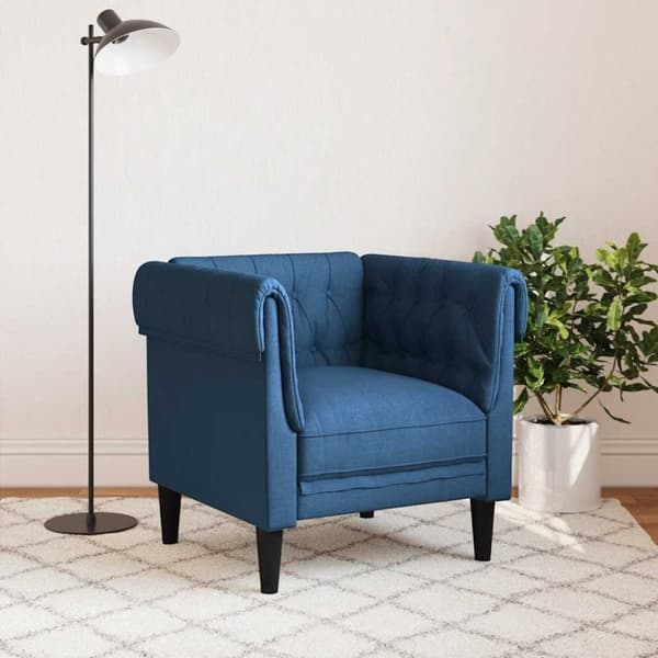 vidaXL Chesterfield-sofastol stof blå
