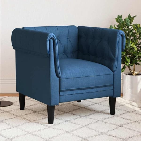 vidaXL Chesterfield-sofastol stof blå