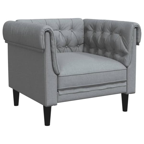 vidaXL Chesterfield-sofastol stof lysegrå