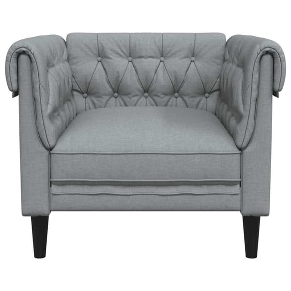 vidaXL Chesterfield-sofastol stof lysegrå