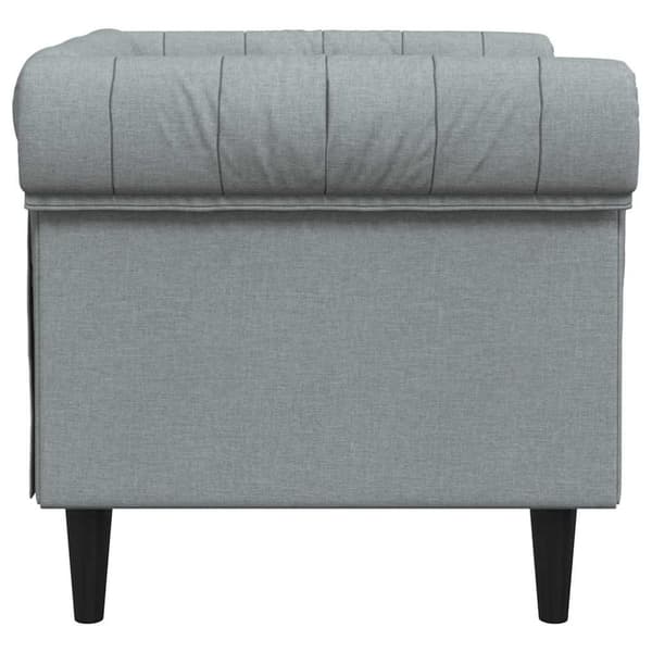 vidaXL Chesterfield-sofastol stof lysegrå