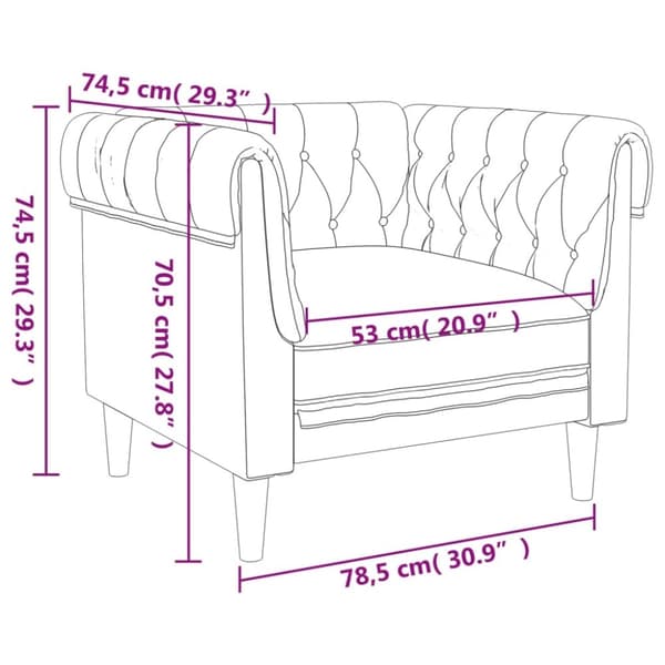 vidaXL Chesterfield-sofastol stof lysegrå