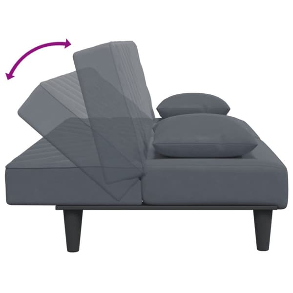 vidaXL sofasæt 2 dele med puder velour mørkegrå