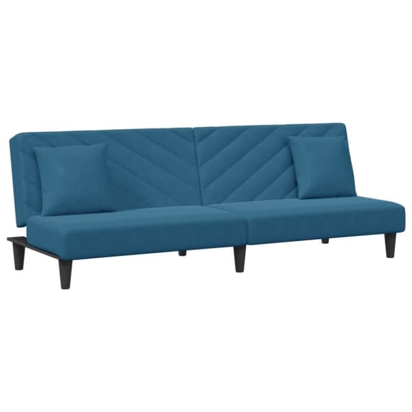 vidaXL sofasæt 2 dele med puder velour blå